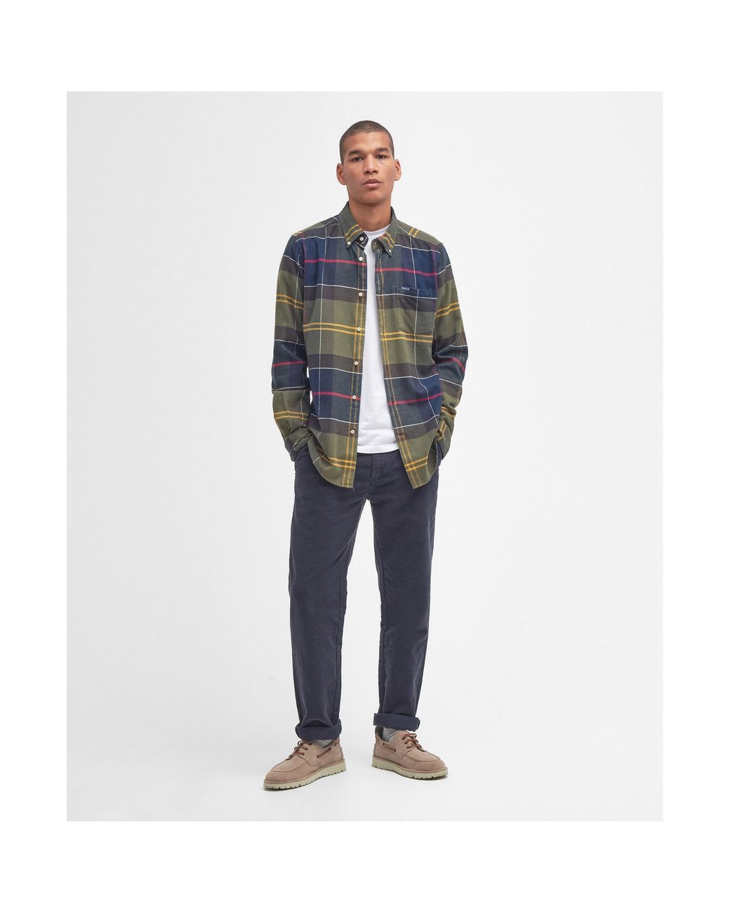 Barbour Blue Edderton Long Sleeve Patterned Shirt for men