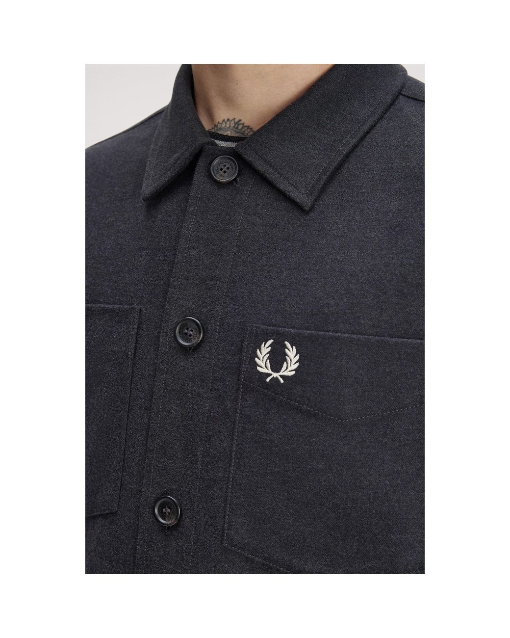 Fred Perry Blue Fred Cotton Overshirt for men