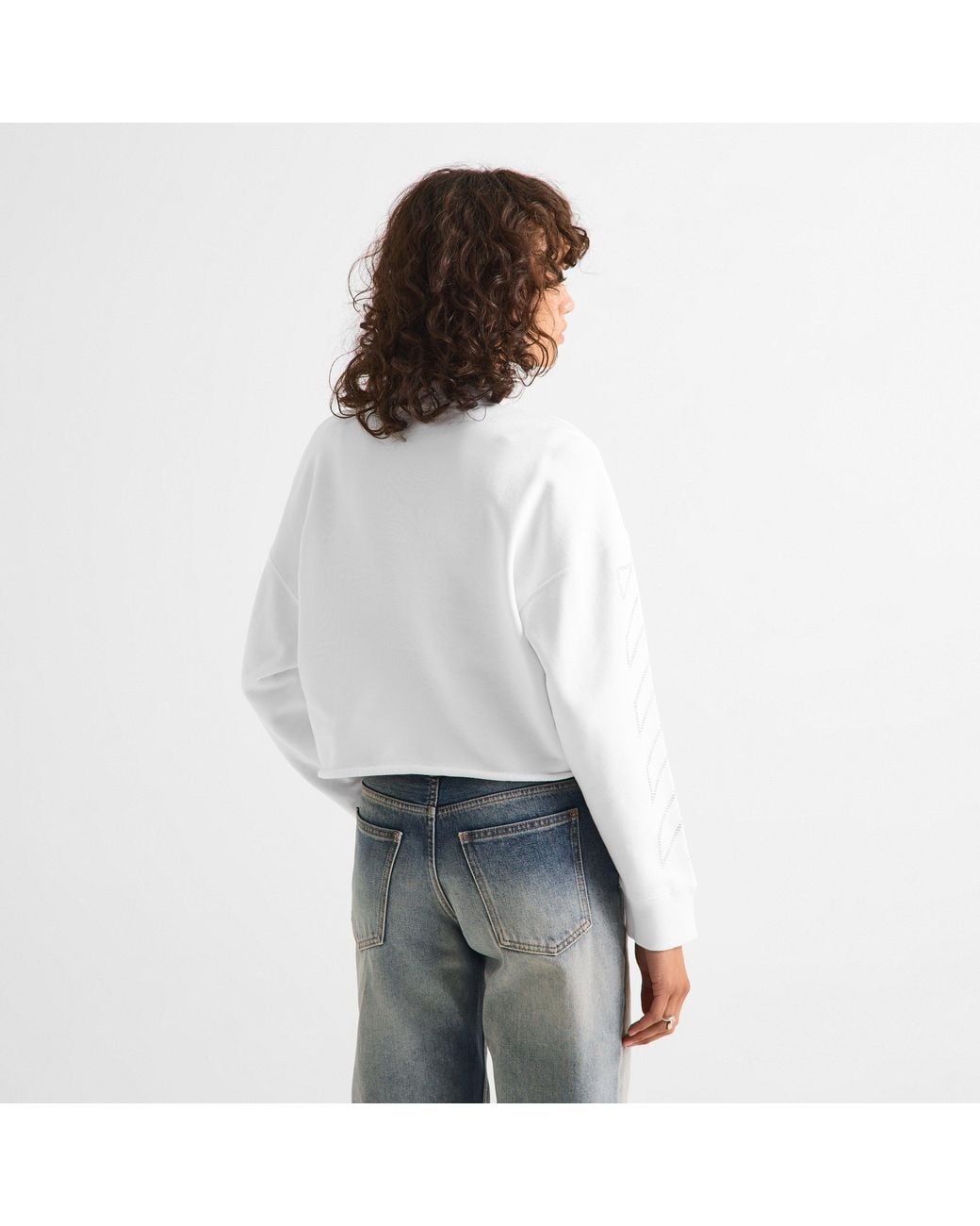Off-White c/o Virgil Abloh White Flower Crew Cotton Long-Sleeve T-Shirt