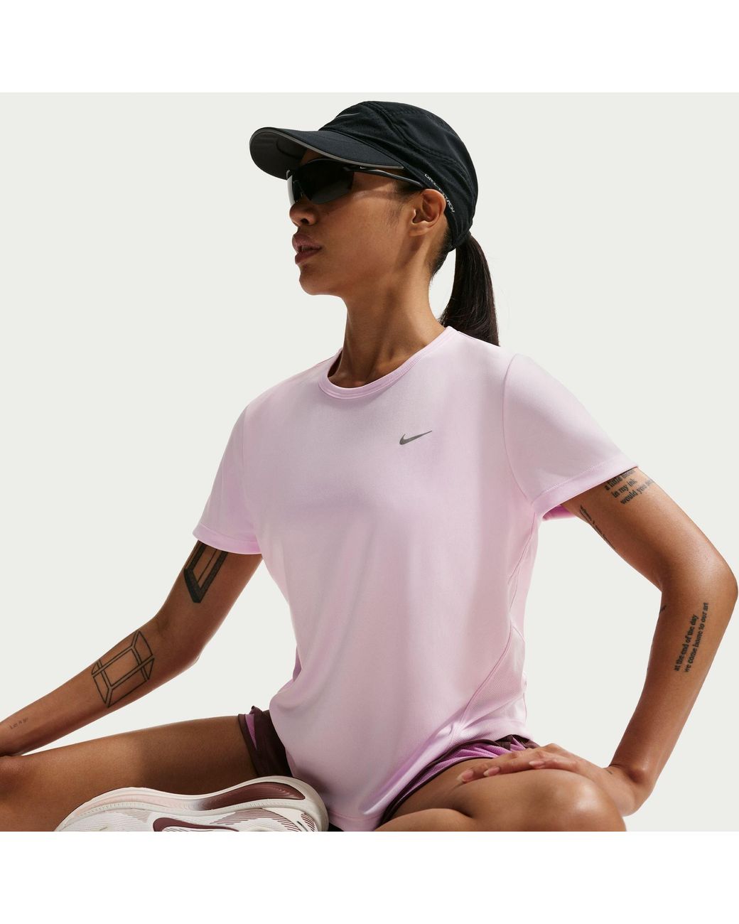 Nike Purple Tempo Dri-Fit Short-Sleeve Running Top