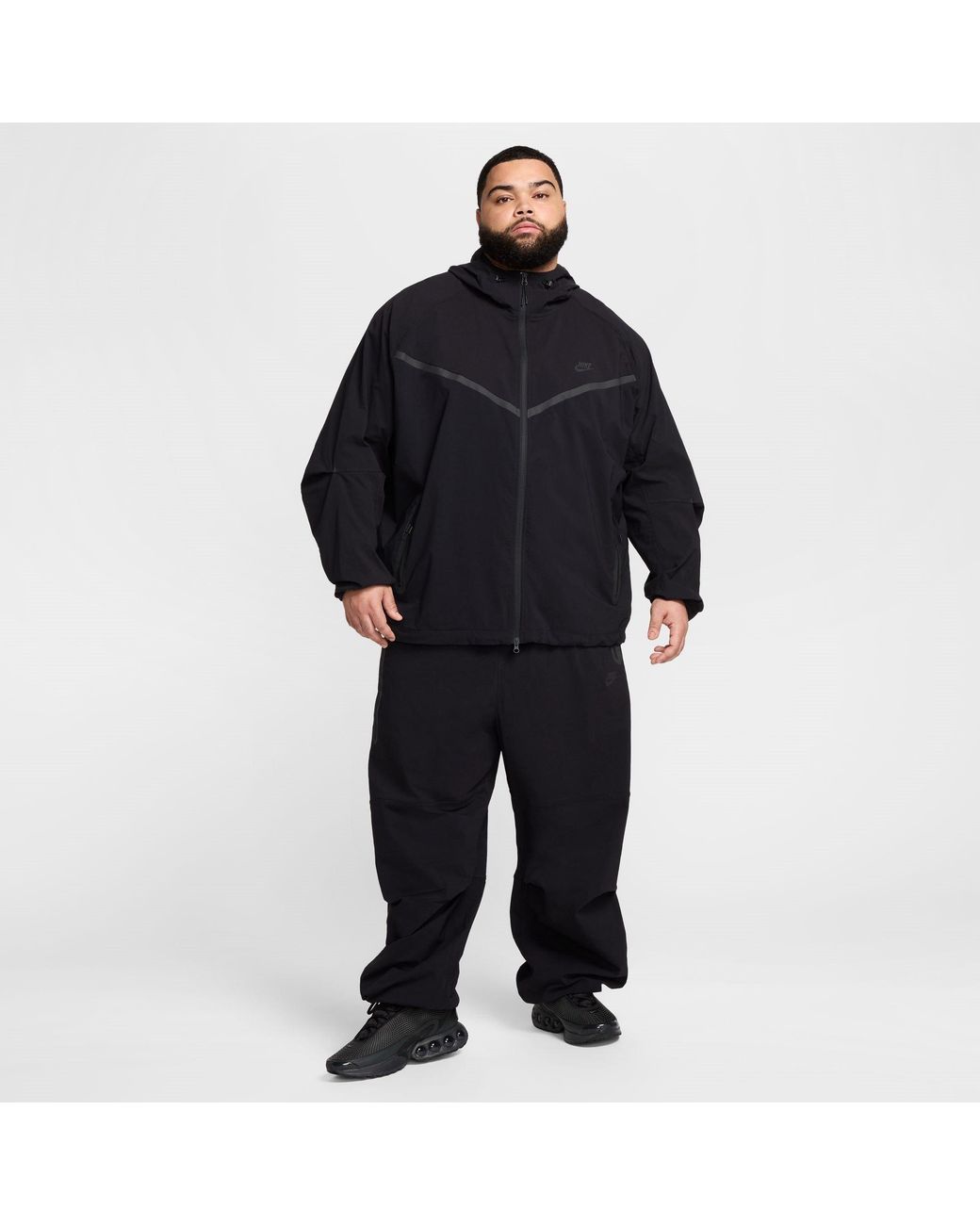 Nike Black Tech Woven Oversized Trousers for men