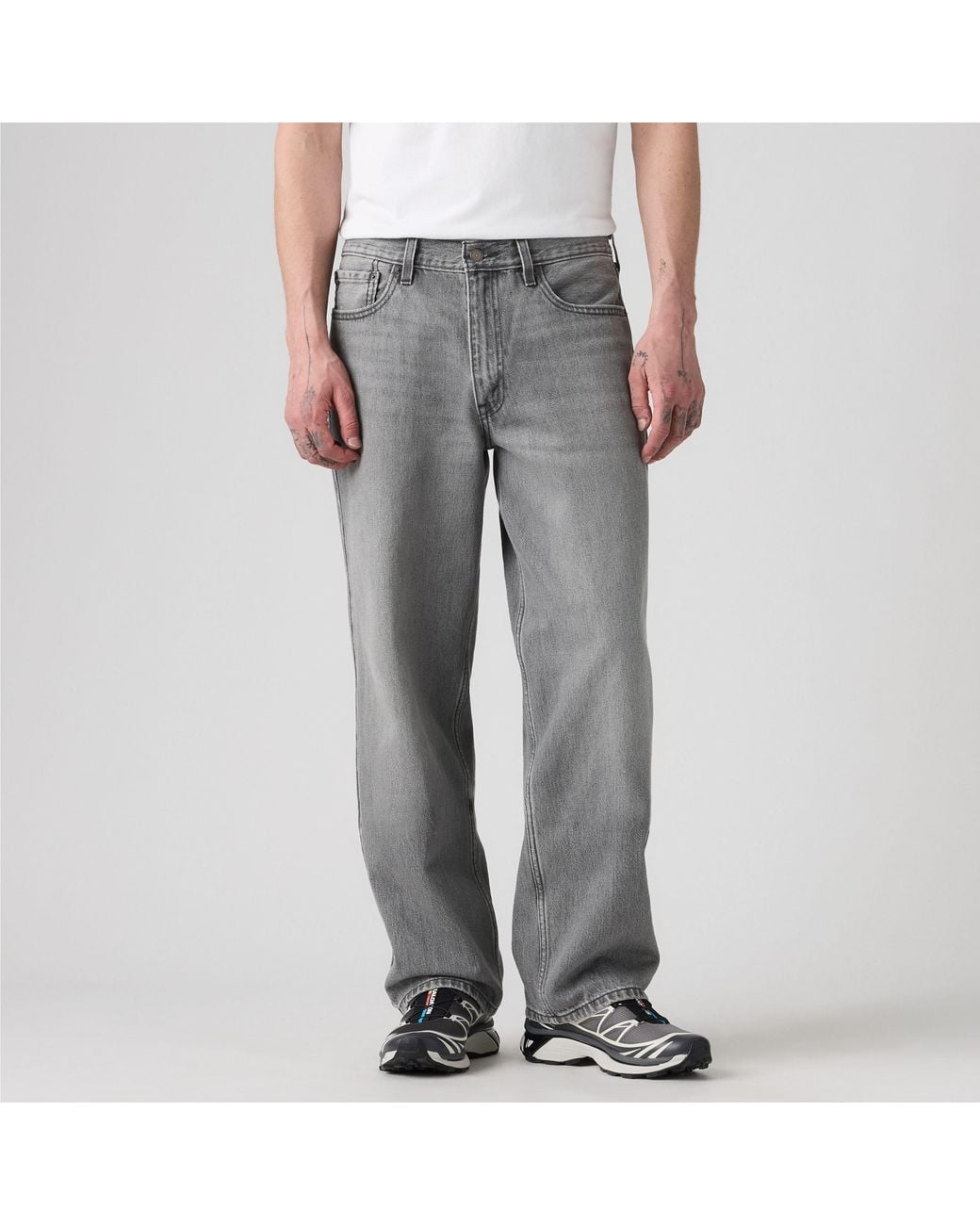 Levi's Gray Baggy Wide Leg Jeans for men