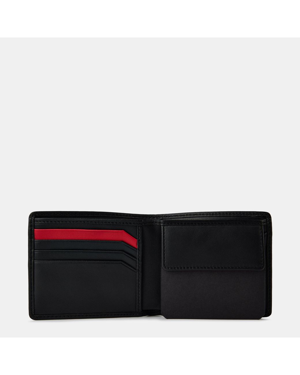 HUGO Black Subway Leather Bi-Fold Card Wallet for men