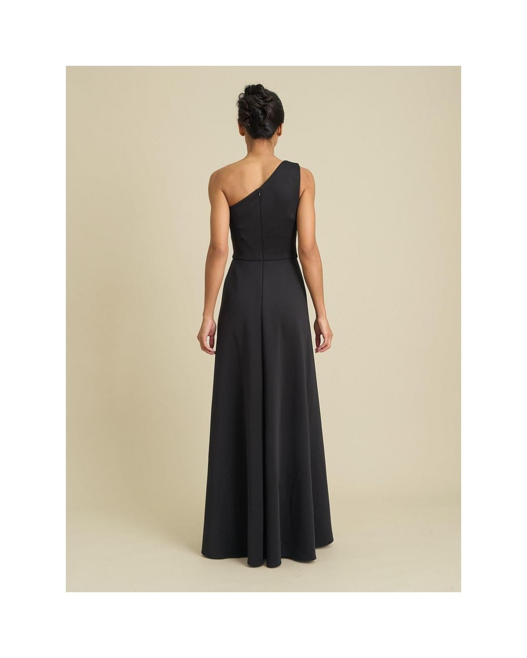 Gina Bacconi Natural Madge One Shoulder Maxi Dress