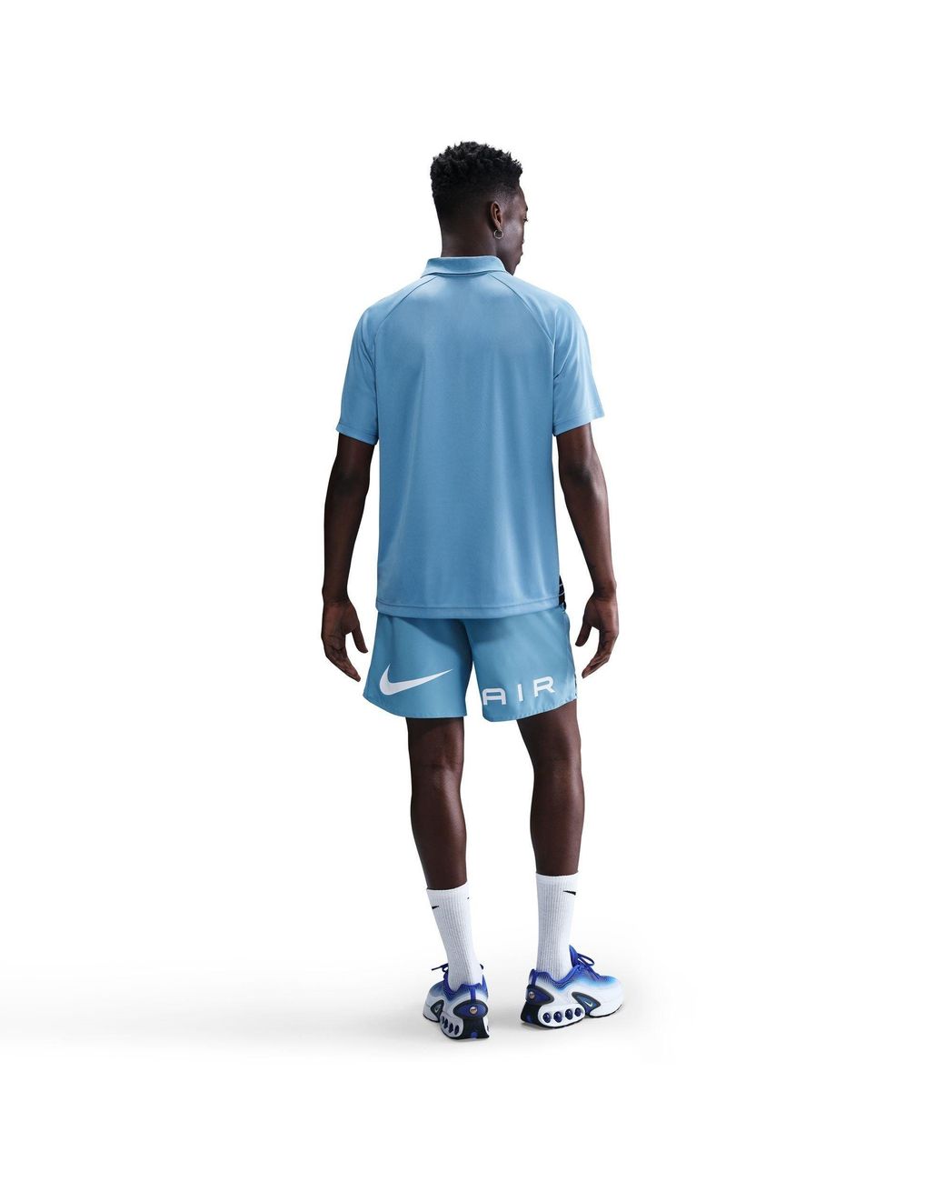 Nike Blue Air Striped Short-Sleeve Regular Fit T-Shirt for men