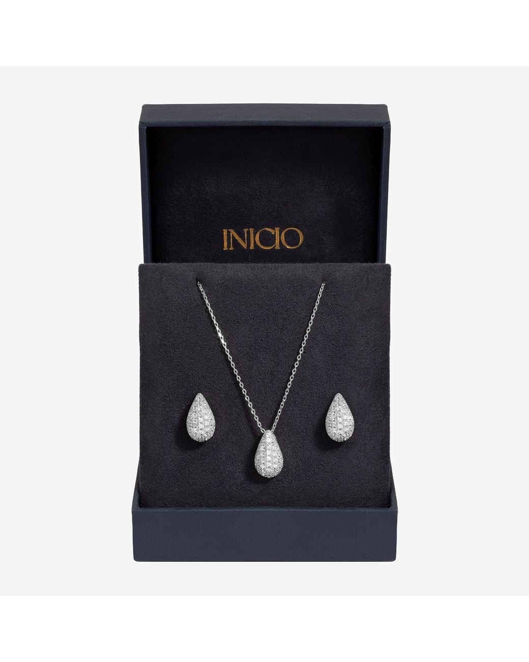 Inicio Blue Cubic Zirconia Teardrop Set