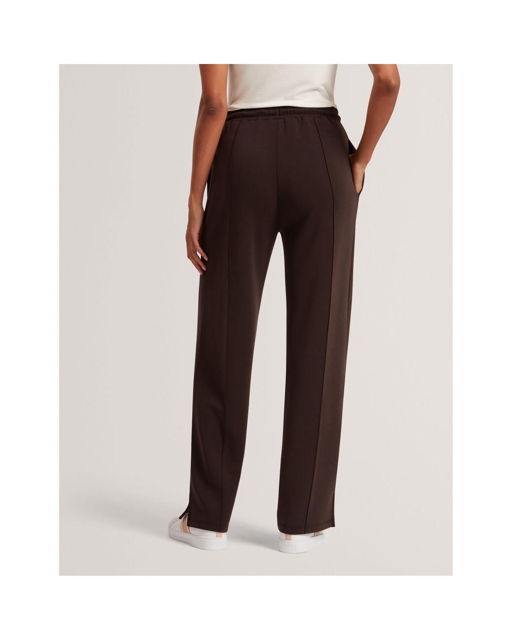 Ted Baker Brown Split Open Hem Jersey Joggers