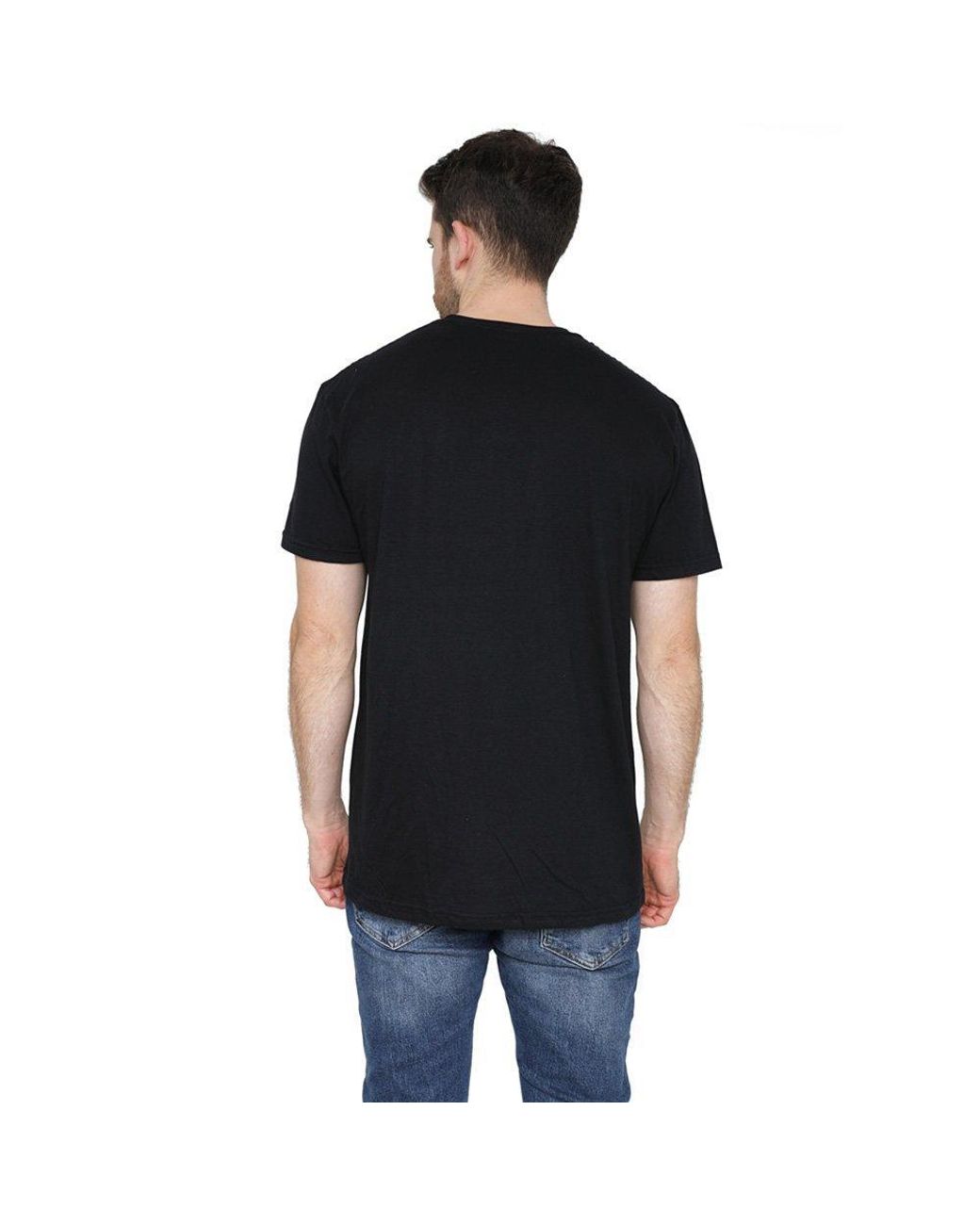 Dc Comics Black Wayne Logo Cotton T-Shirt for men