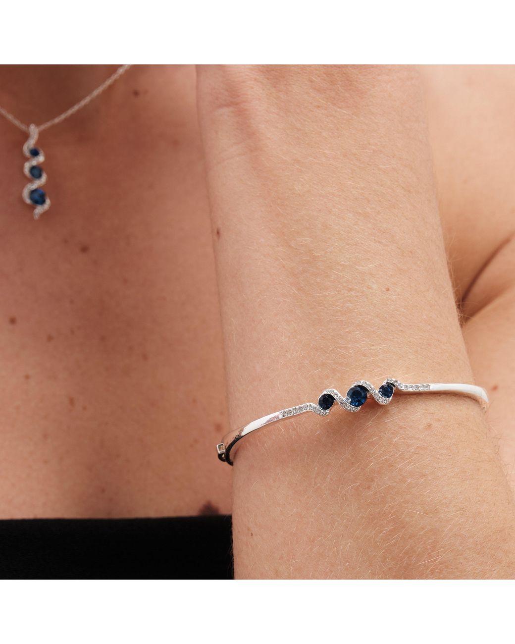Jon Richard Black Emerald Crystal Twist Drop Trio Set