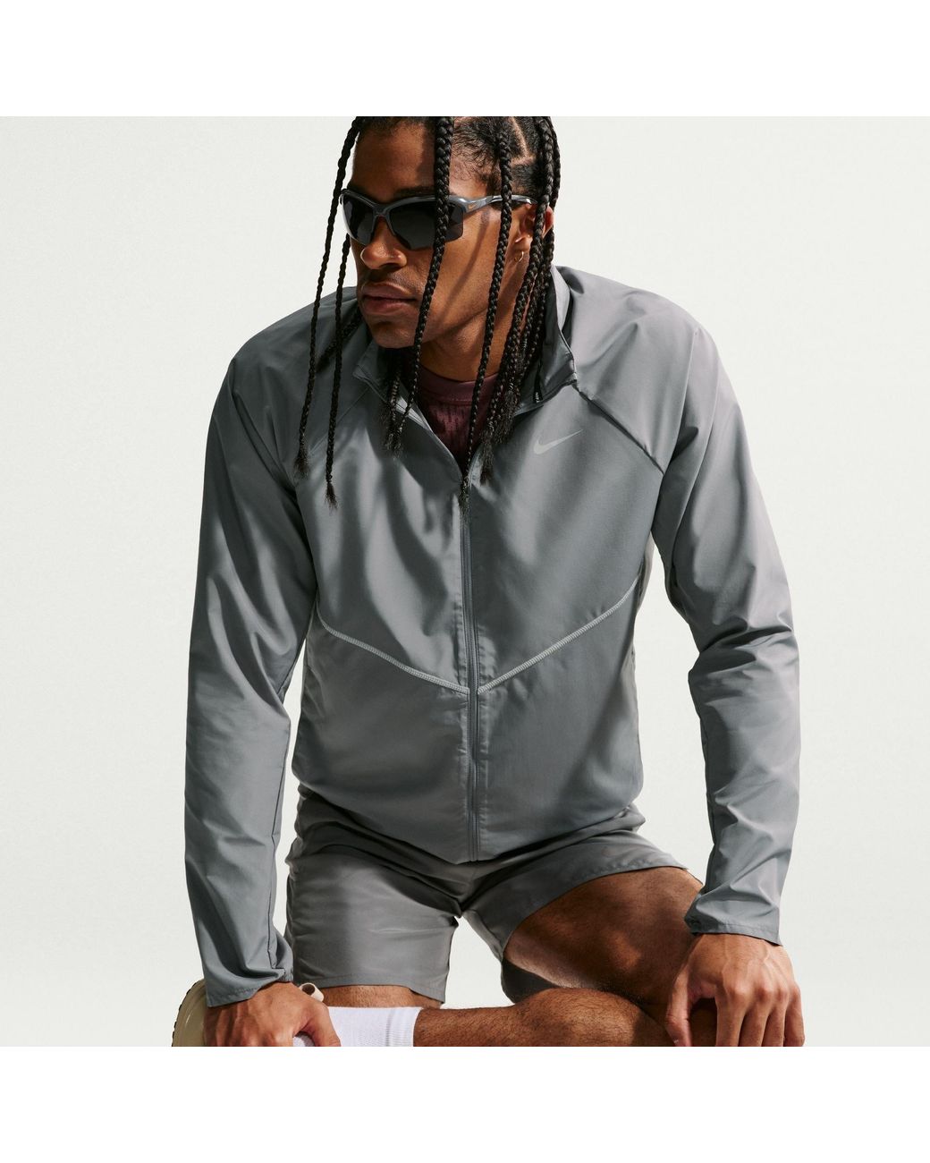 Nike Blue Miler Repel Running Jacket for men