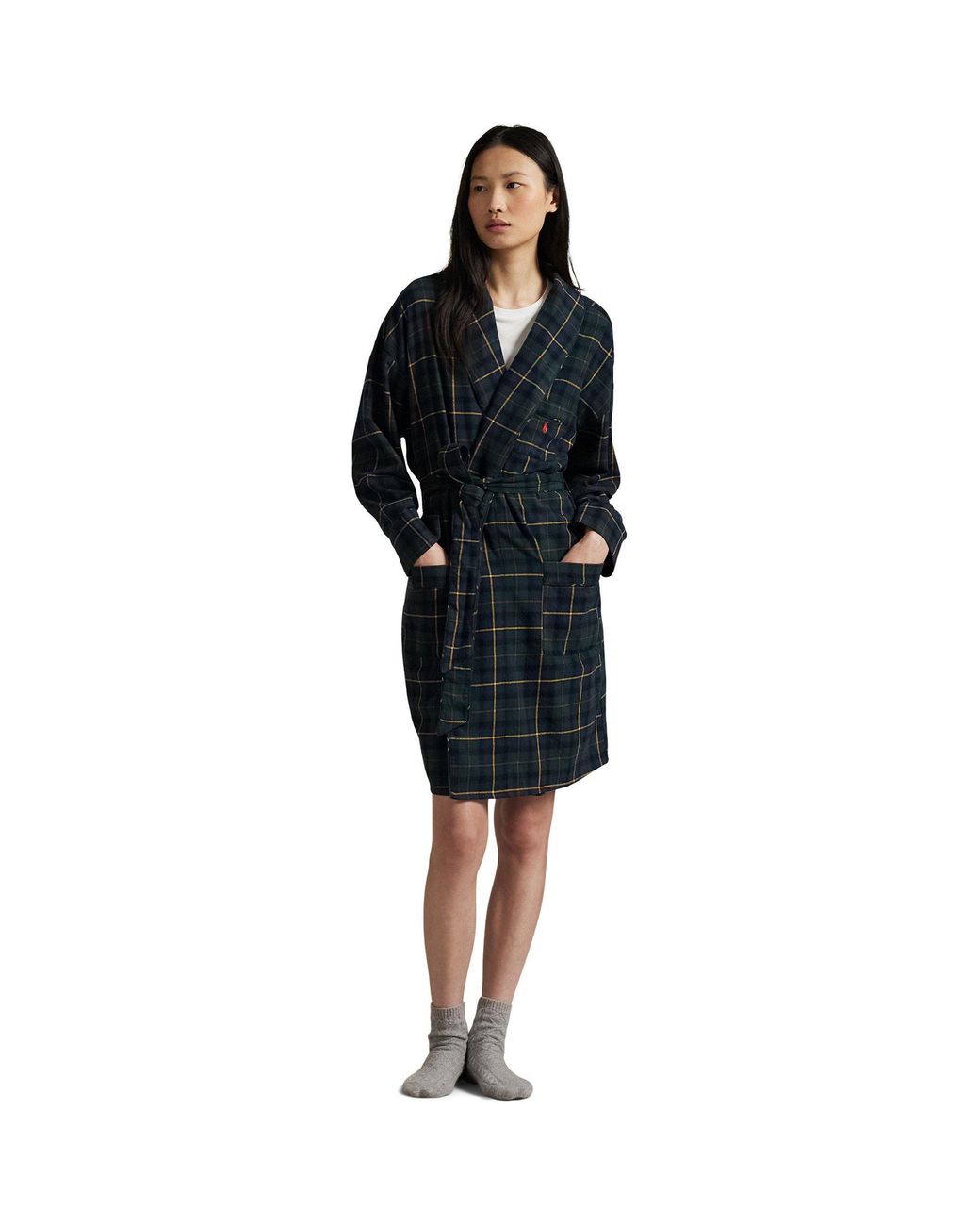 Polo Ralph Lauren Black Short Fluffy Dressing Gown
