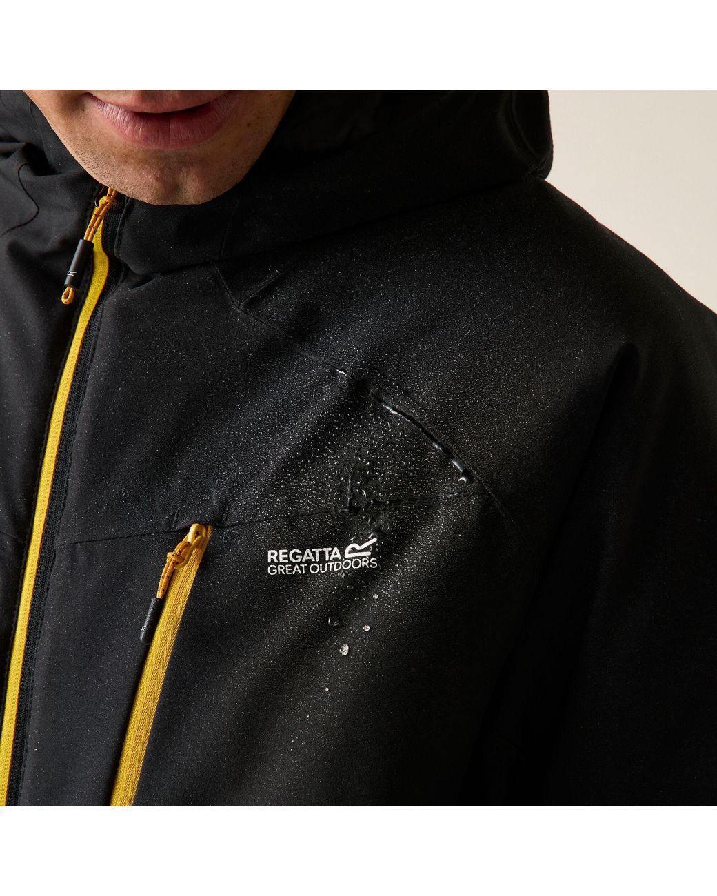 Regatta Black Highton Stretch Padded Waterproof Jacket for men