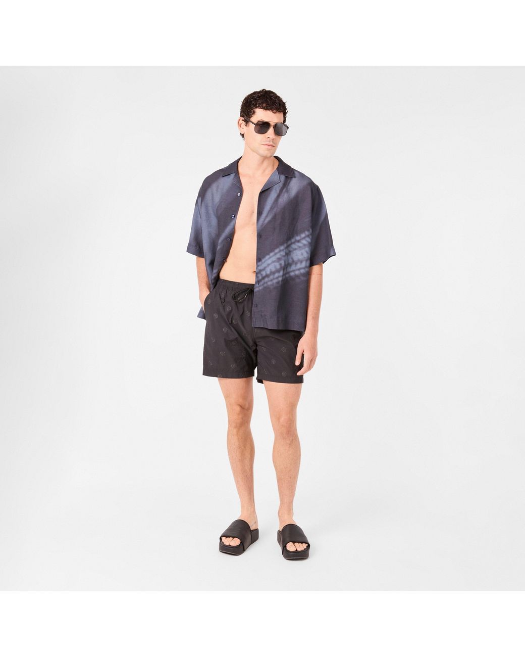 Boss Black Jean 01 Denim-Inspired Quick-Drying Swim Shorts for men