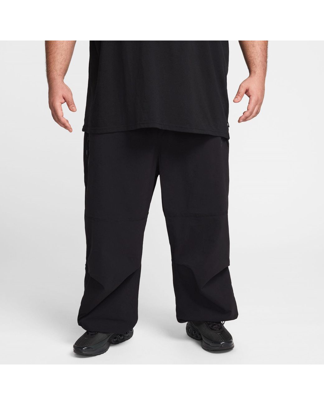 Nike Black Tech Woven Oversized Trousers for men