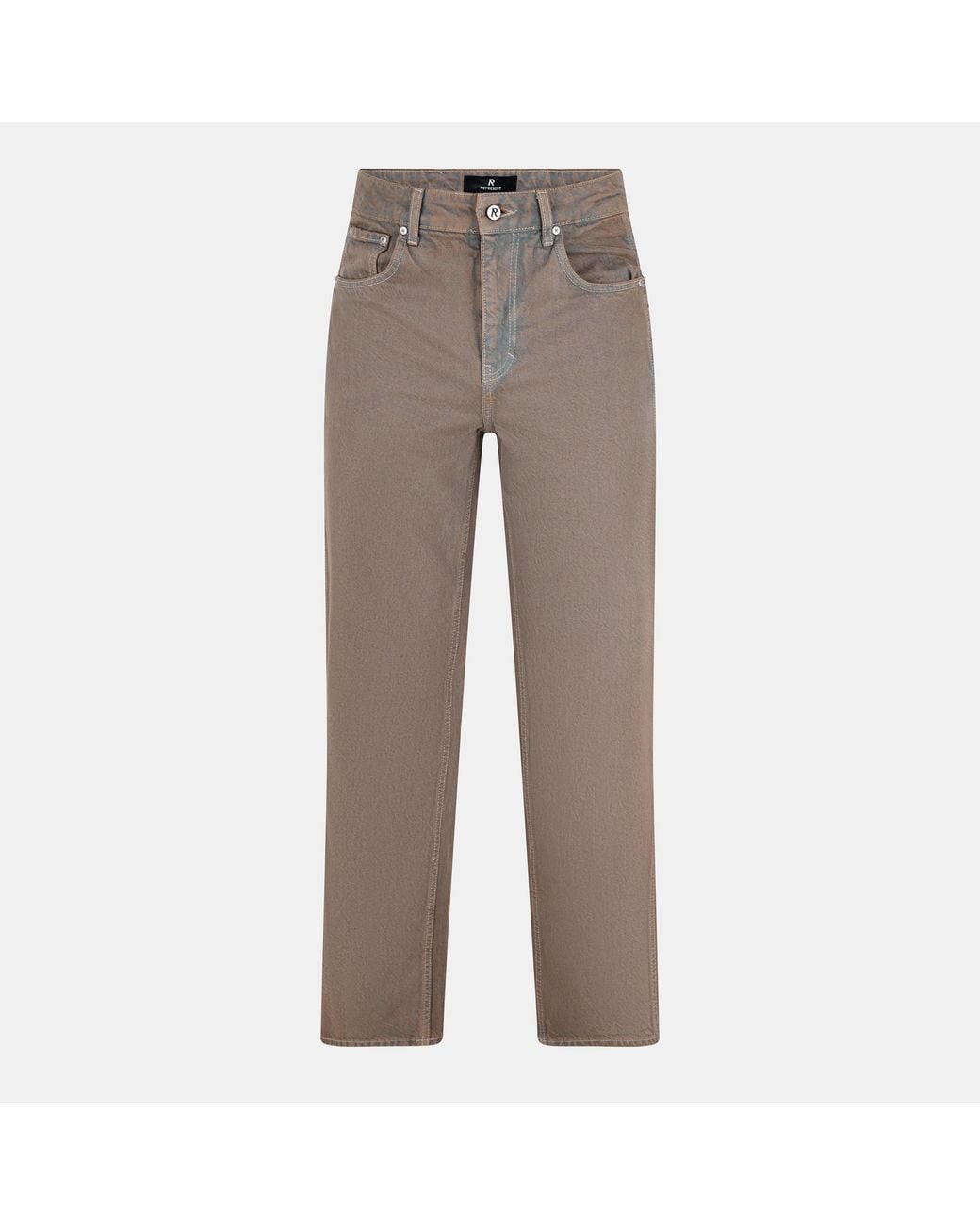 Represent Gray Straight Leg Jeans for men
