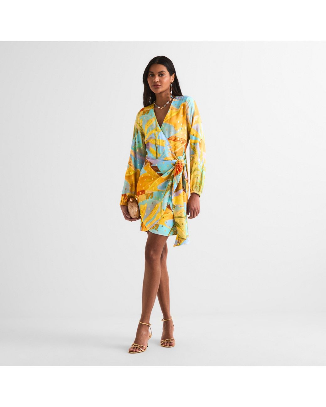 Never Fully Dressed Yellow Sky Vienna Wrap Dress