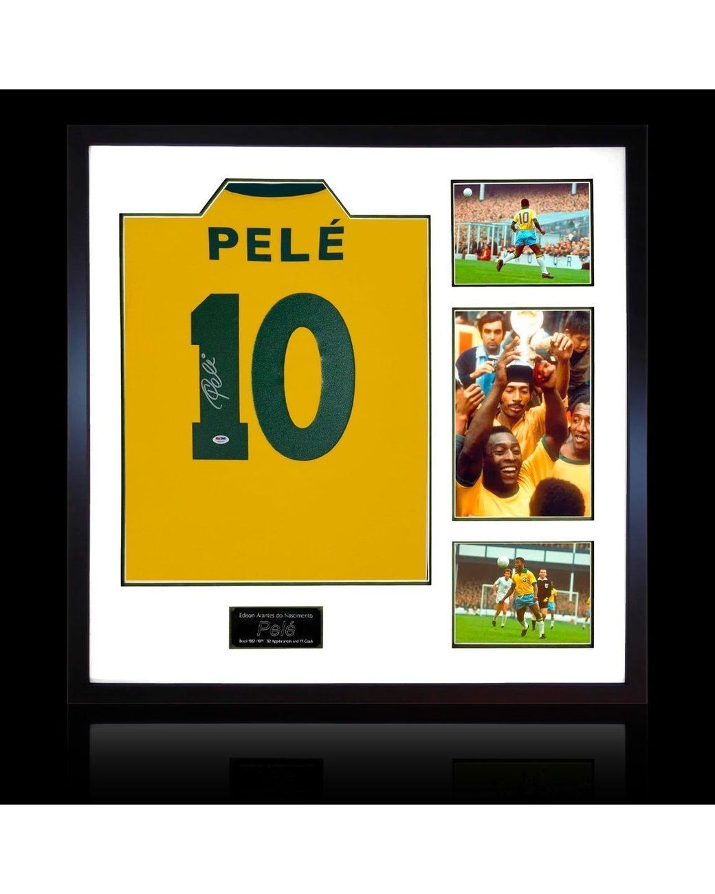 The Fan Cave Black Pele Back Signed Framed Shirt Elite Frame