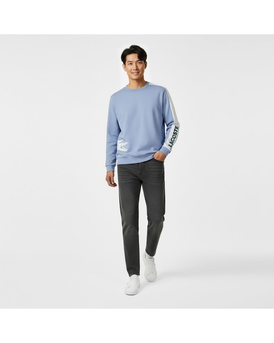Lacoste Blue Printed Long Sleeve Pyjama Top for men