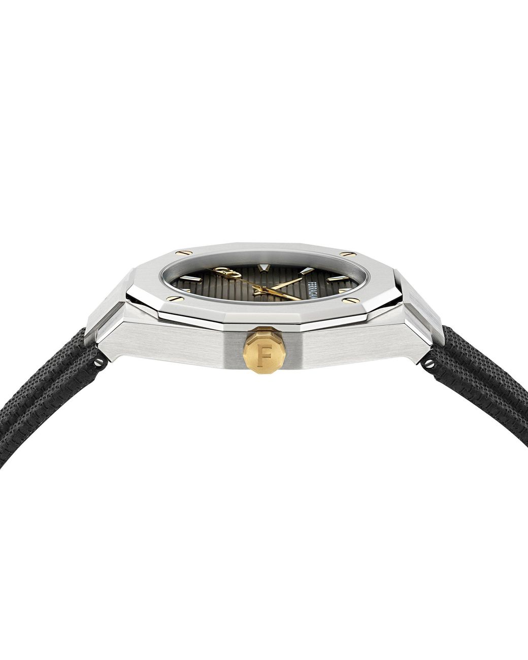 Ferragamo Metallic F-80 Tonneau Analogue Quartz Watch for men