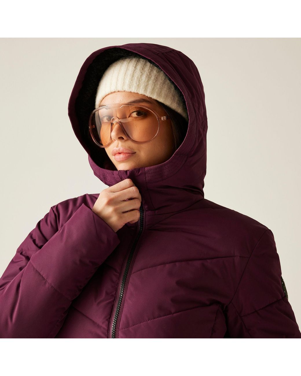 Dare 2b Purple Striking V Ared 15/15 High Warmth Padding Swarovski Crystal Insulated Waterproof Jacket