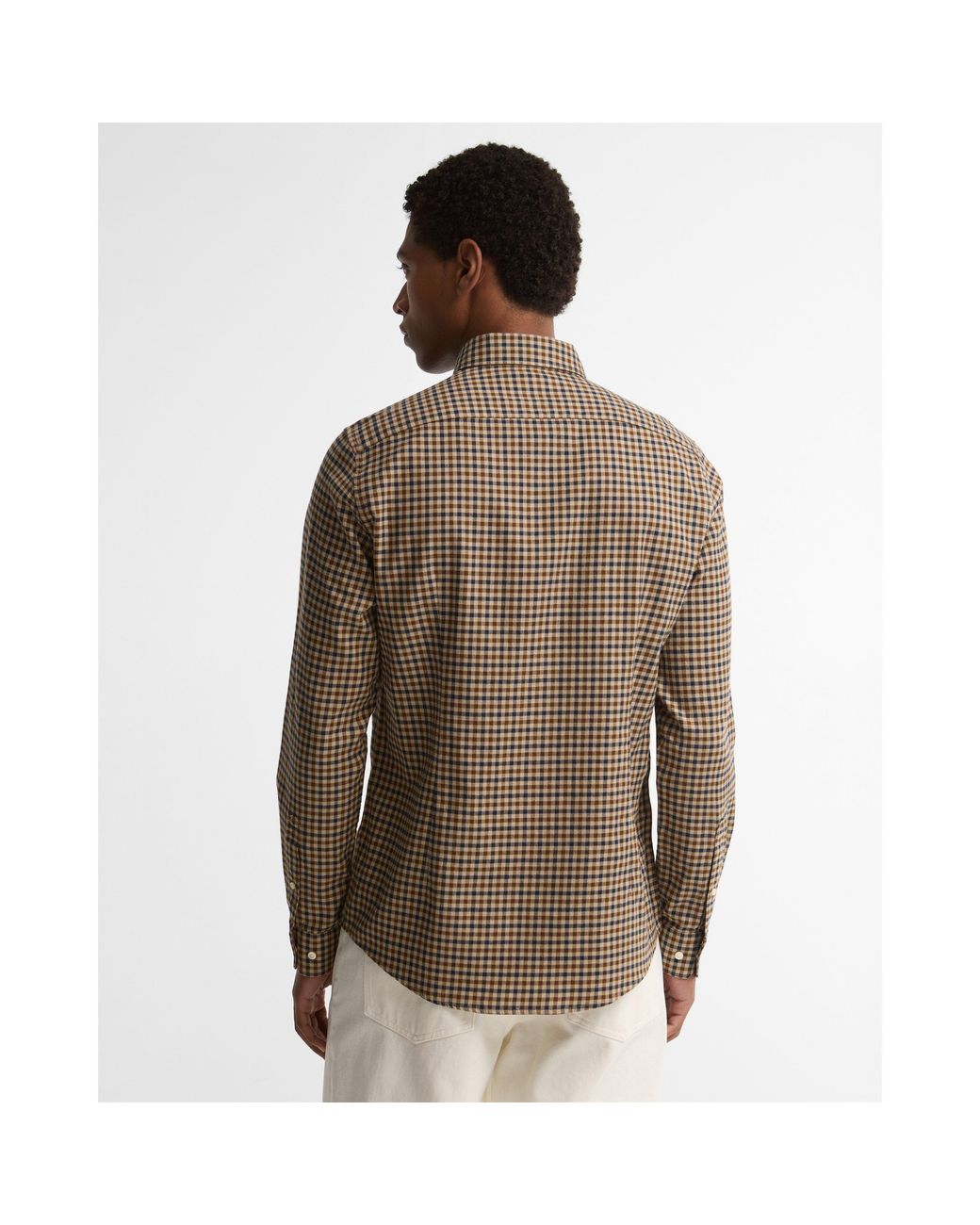 Barbour Green Finkle Gingham Cotton Long-Sleeve Tailored-Fit Shirt for men