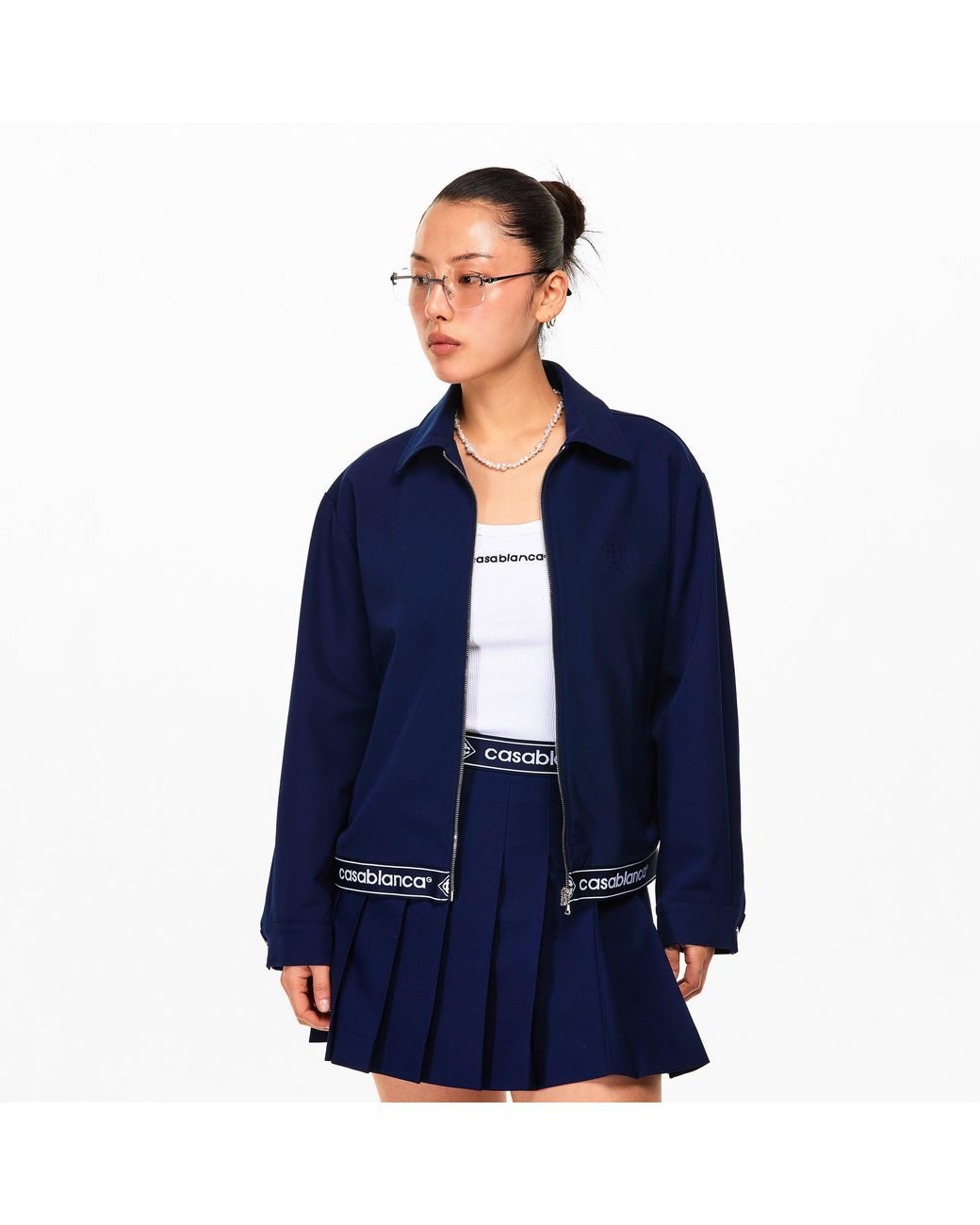 Casablanca Blue Tailored Wool Coach Jacket