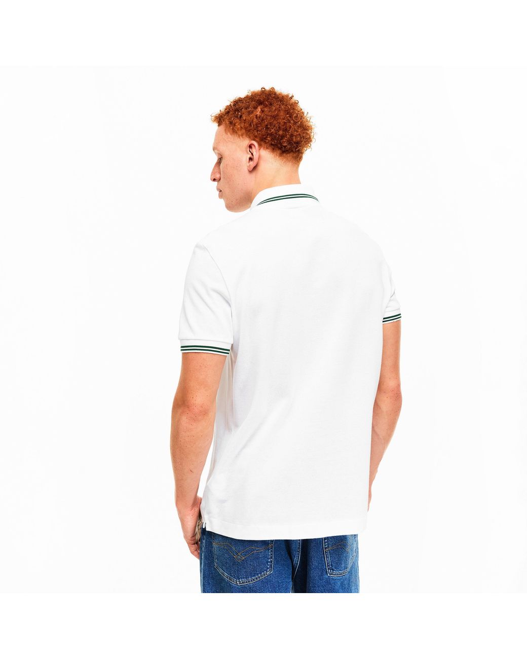 Lacoste White Tipped Short-Sleeve Polo Shirt for men