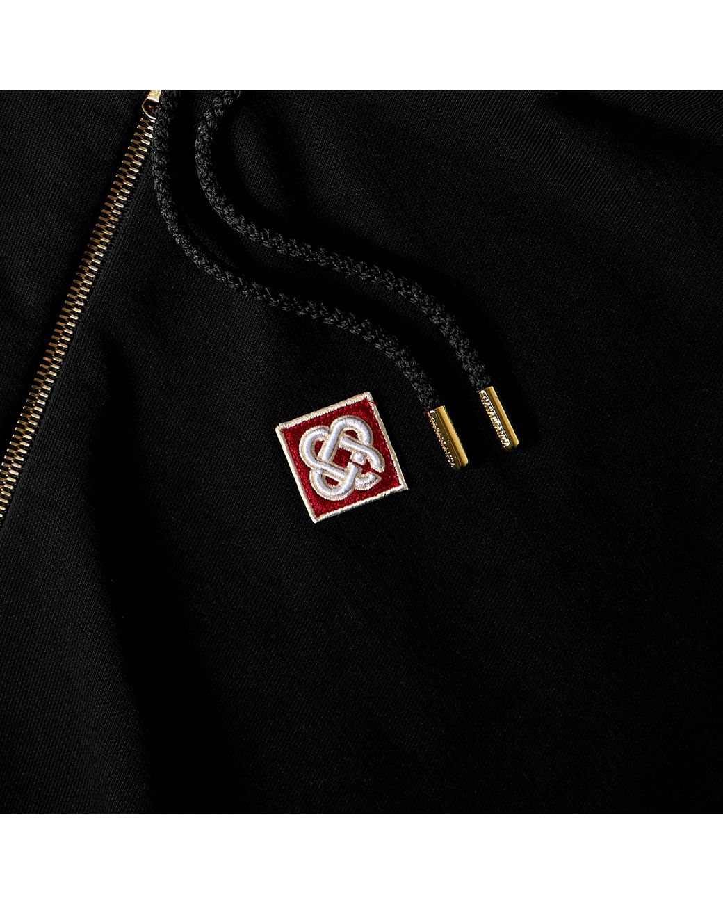 Casablanca Black Classic Logo Zip Hoodie for men
