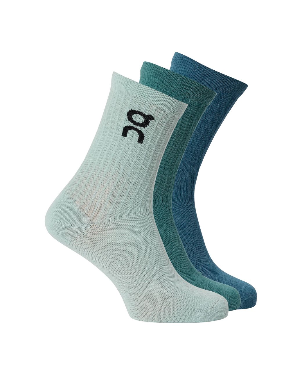 On Shoes Green Logo Sock 3-Pack