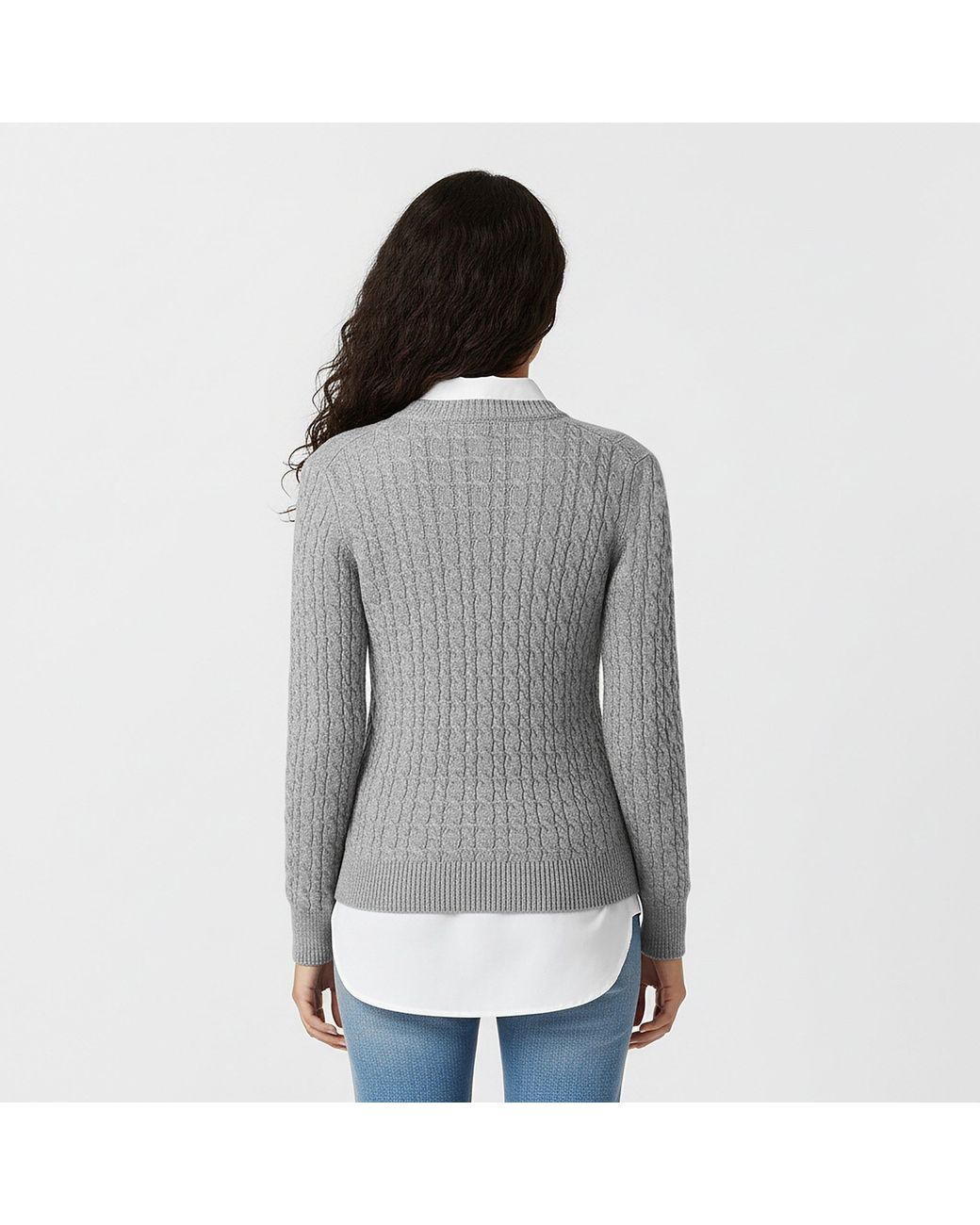 Jack Wills Gray Jack Tinsbury Merino Wool Blend Cable Knitted Jumper