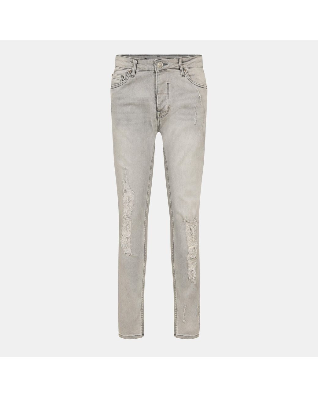 Brave Soul Gray Skinny Fit Distressed Jean for men