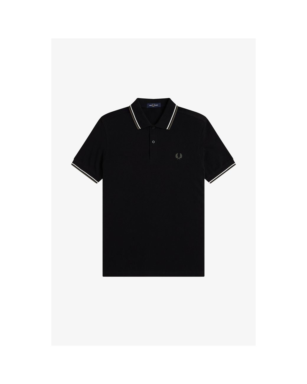 Fred Perry Black Short Sleeve Twin Tipped Polo Shirt for men