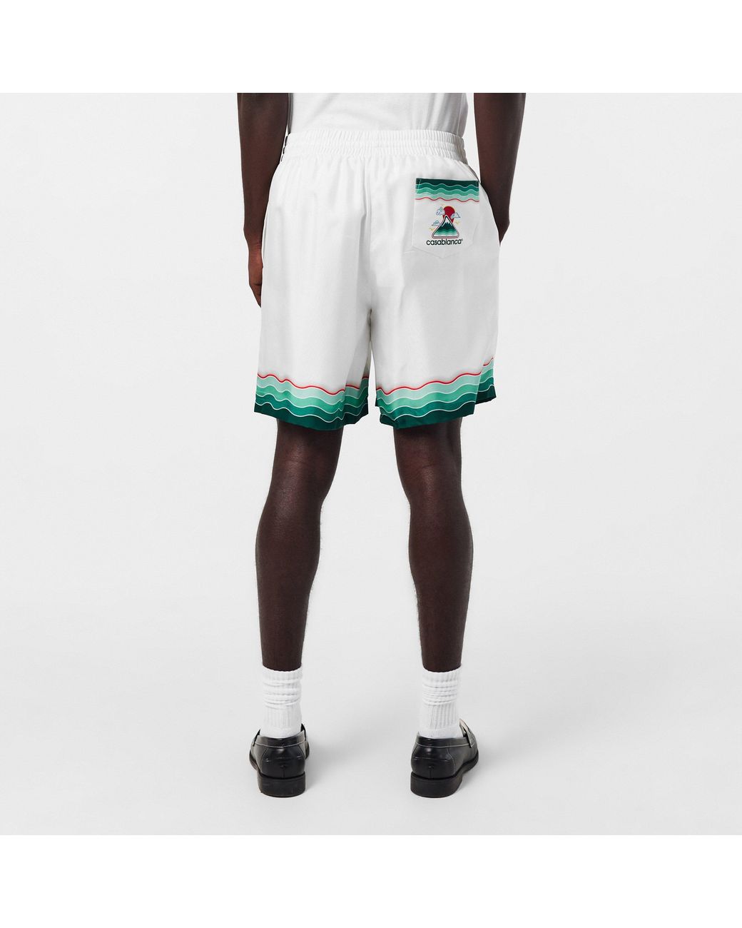 Casablanca White Mount Woven Tracksuit Shorts for men