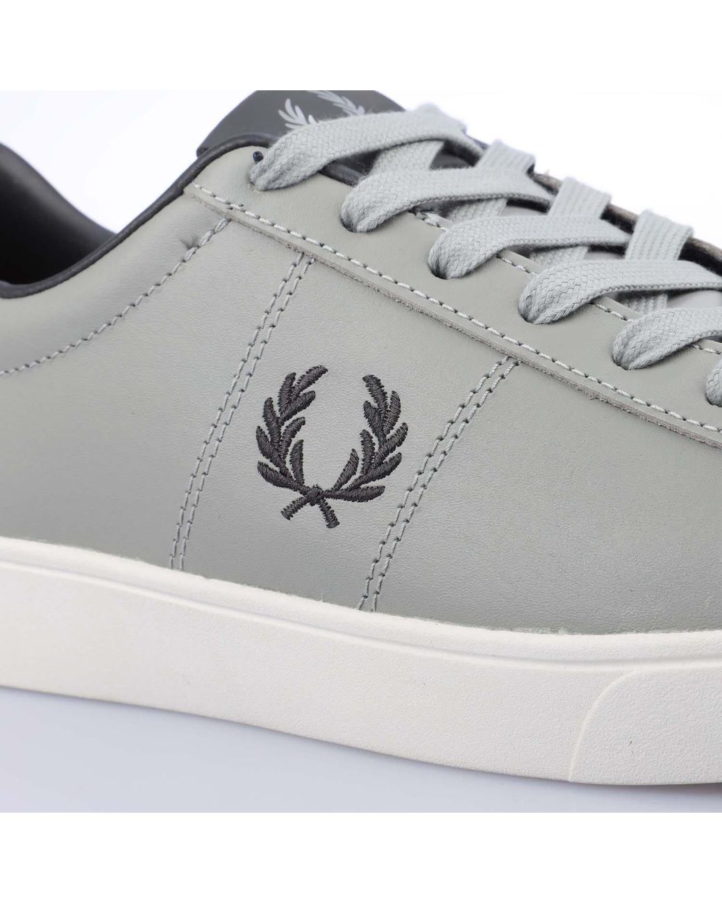 Fred Perry Gray Spencer Leather Trainers Size 6 for men