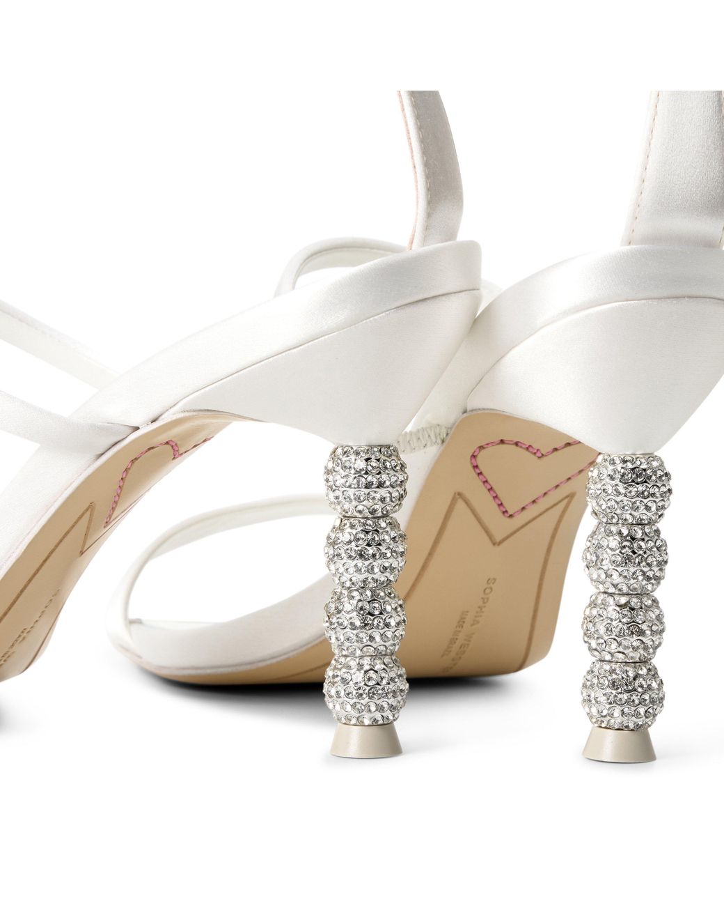 Sophia Webster White Rosalind 85 Satin Heeled Sandals