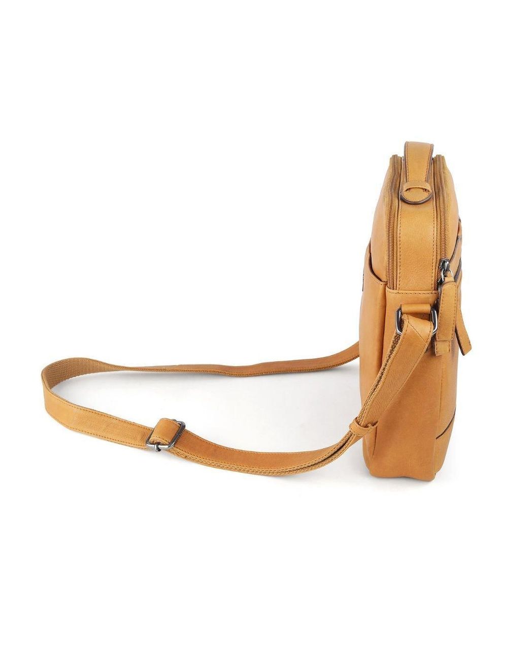 PRIMEHIDE Leather Brown Crossbody Bag With Top Handle And Shoulder Strap