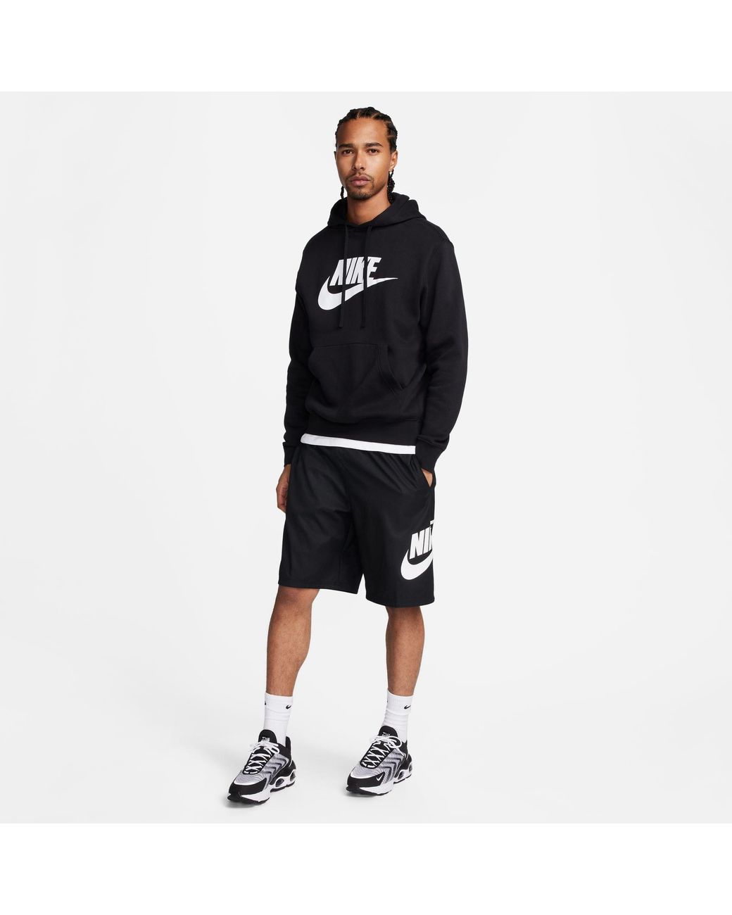Nike Black Woven Club Tracksuit Shorts for men