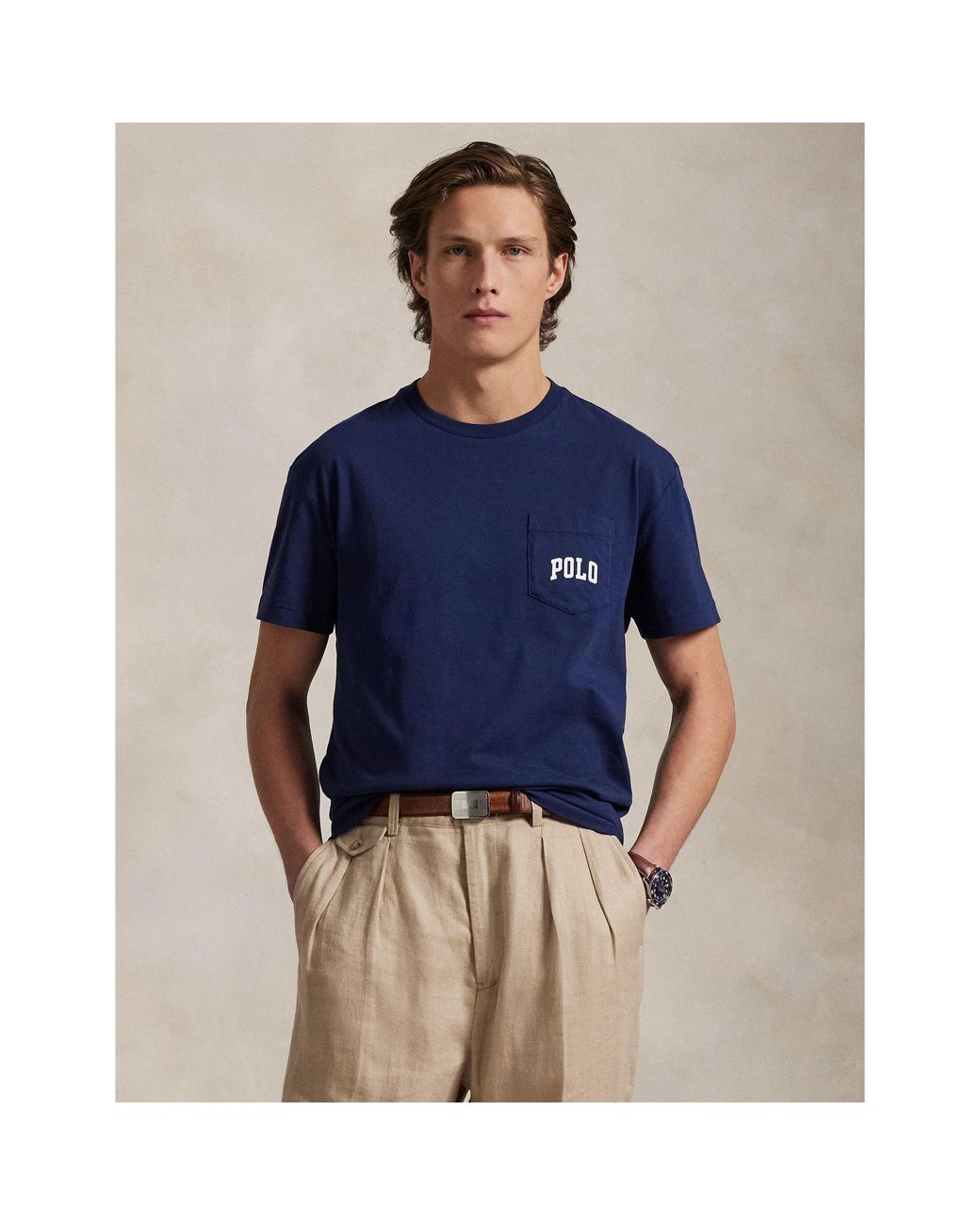 Polo Ralph Lauren Blue Bear Print Crew Neck T-Shirt for men