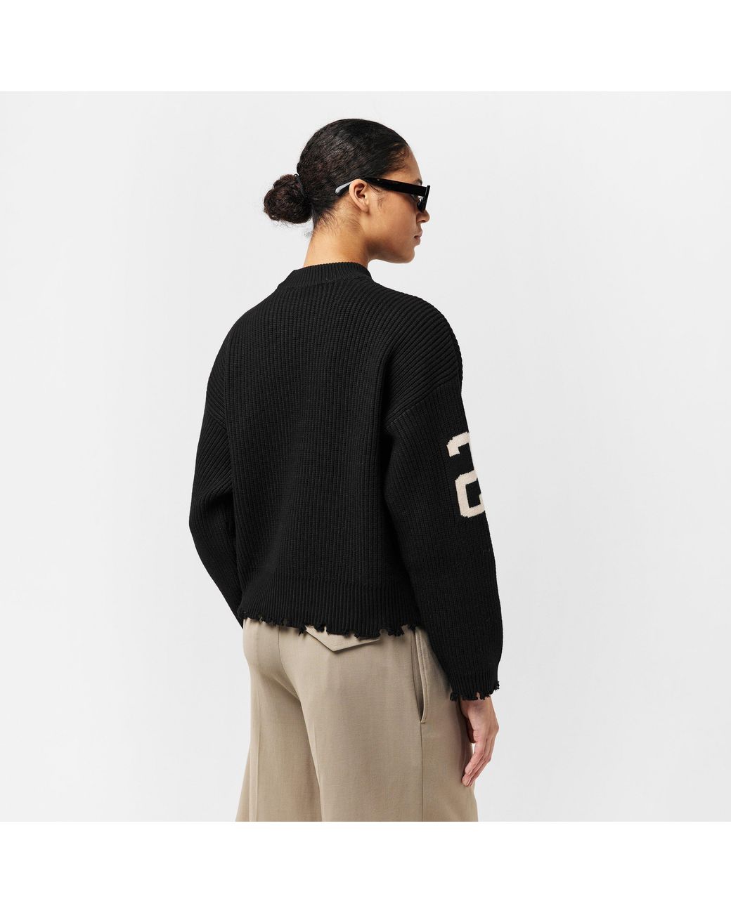 WRSTBHVR Black Minimalist Crew Neck Jumper