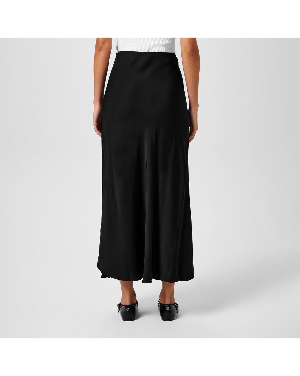 French Connection Black Ennis Slip Maxi Skirt