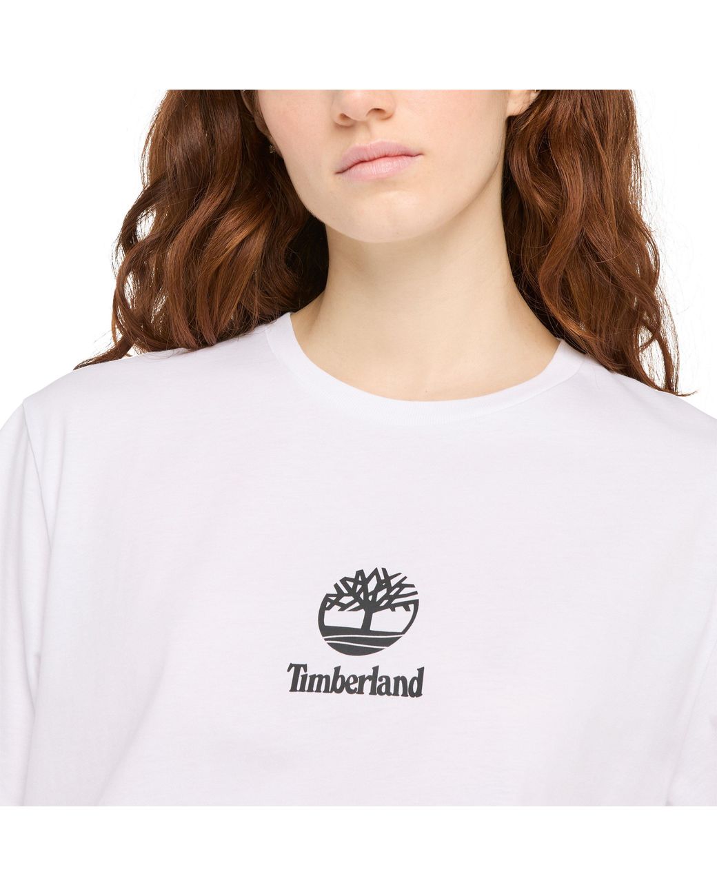 Timberland White Stack Logo T-Shirt for men