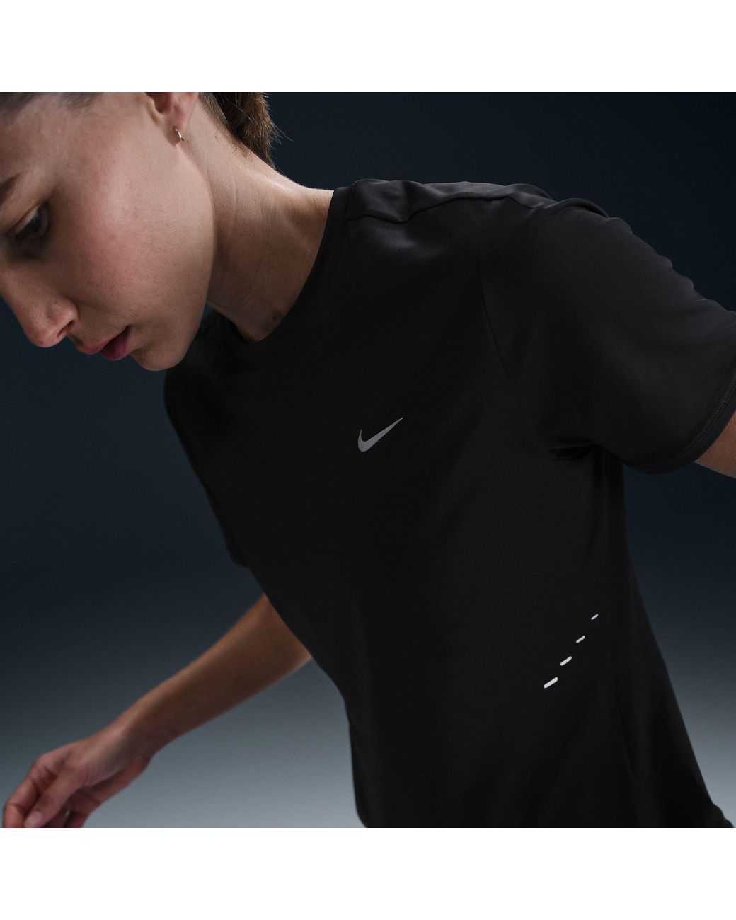 Nike Black Swift Dri-Fit Short-Sleeve Running Top