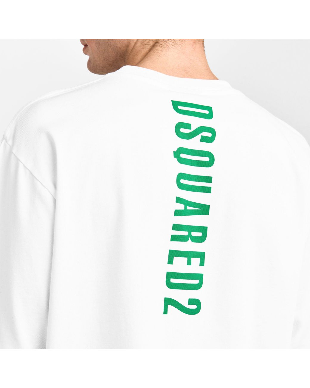 DSquared² White Dsq Bk Logo Oversized T-Shirt for men