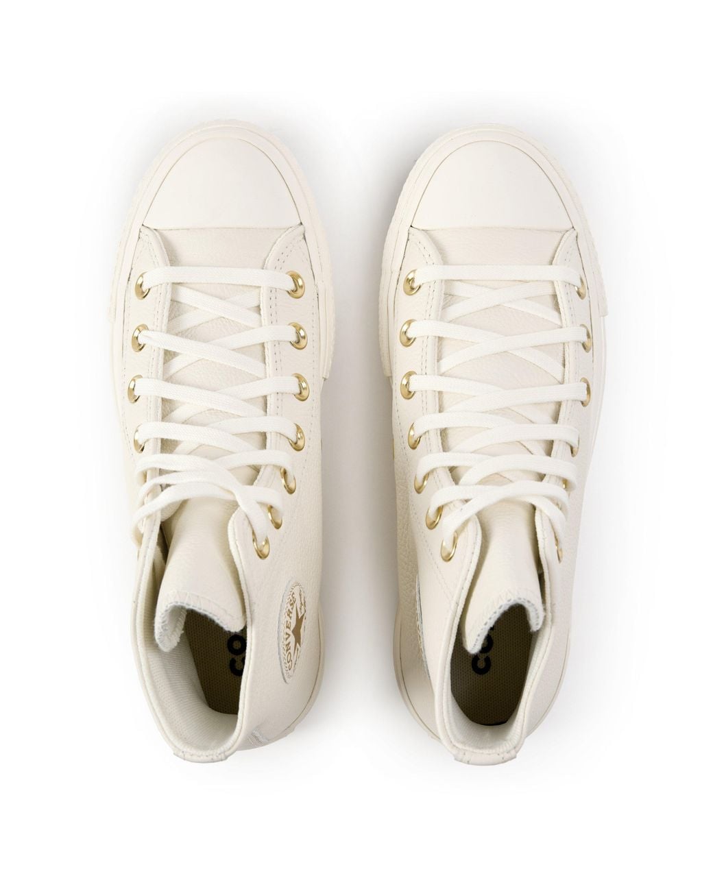 Converse White Chuck Taylor All Star Lift Leather High-Top Trainers