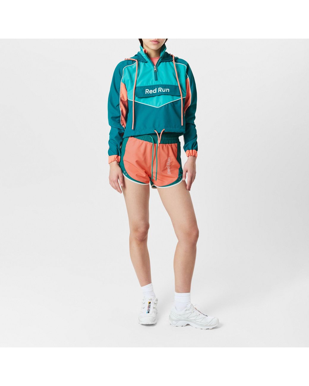 Red Run Orange Colourblock Running Shorts