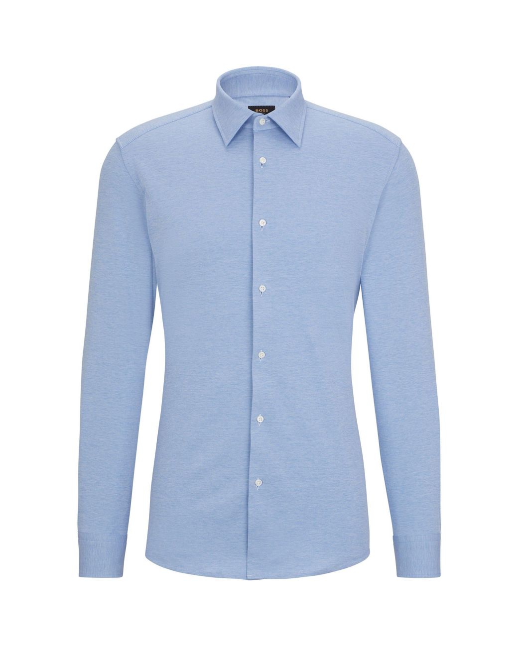 Boss Blue Plain Long-Sleeve Shirt for men