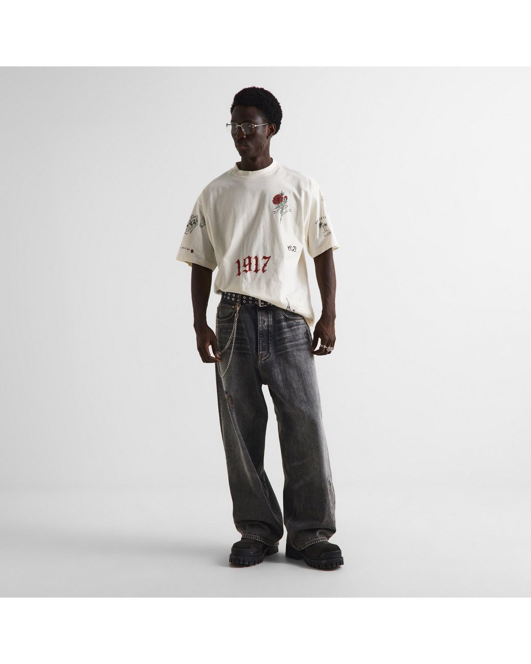 Balenciaga White Oversized Fit T-Shirt for men