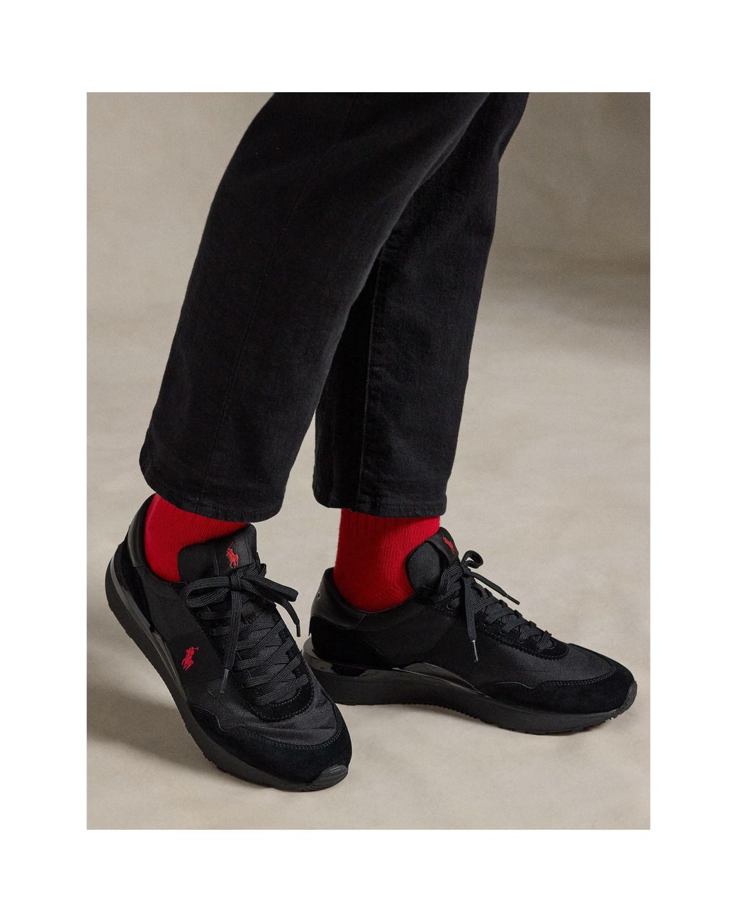 Polo Ralph Lauren Black Train 89 Low-Top Trainers for men