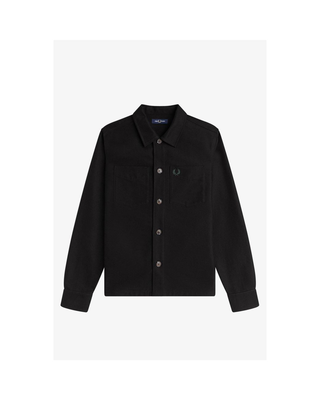 Fred Perry Black Brushed Twill Overshirt for men