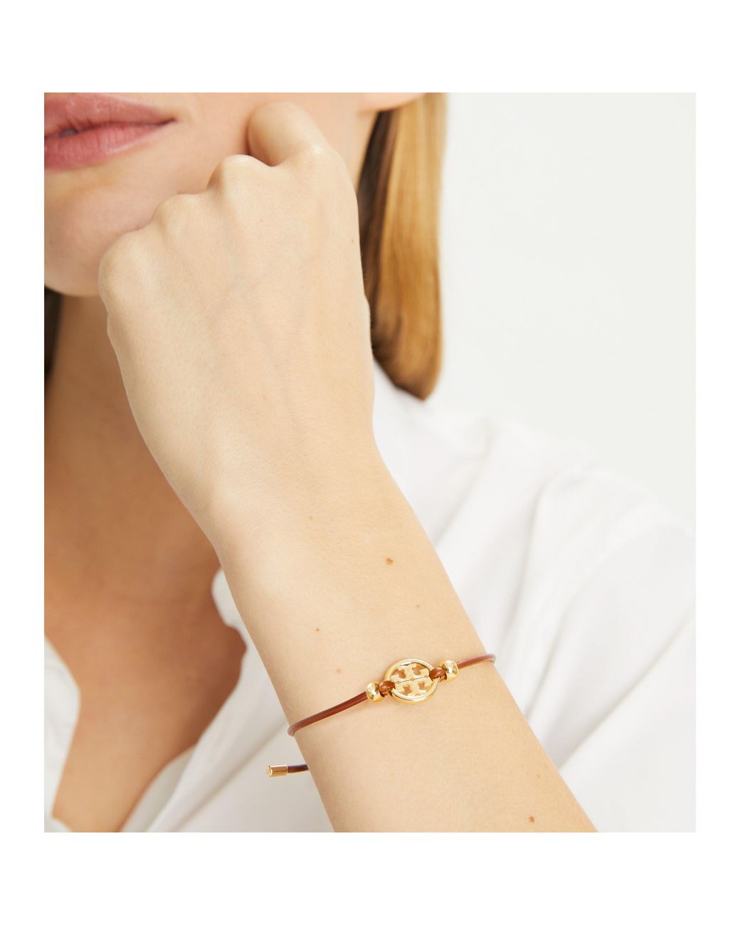 Tory Burch Metallic Miller Slider Leather Bracelets